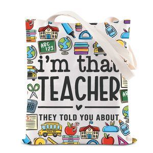 Teacher Areciation Tote Bag Teaching Life Canvas Bag Best Teacher Ever Gift :o)